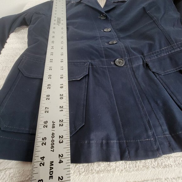 Faconnable Womens Navy Blue Cotton Blend Blazer Jacket Medium Casual Pockets - Picture 8 of 8